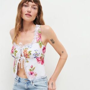 Reformation Rosalie Linen Top - Size 8